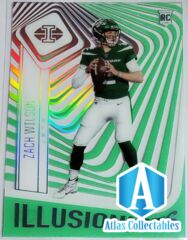 2021 Panini Illusions Illusionists Green Zach Wilson Rookie #ILL-11 Acetate Jets